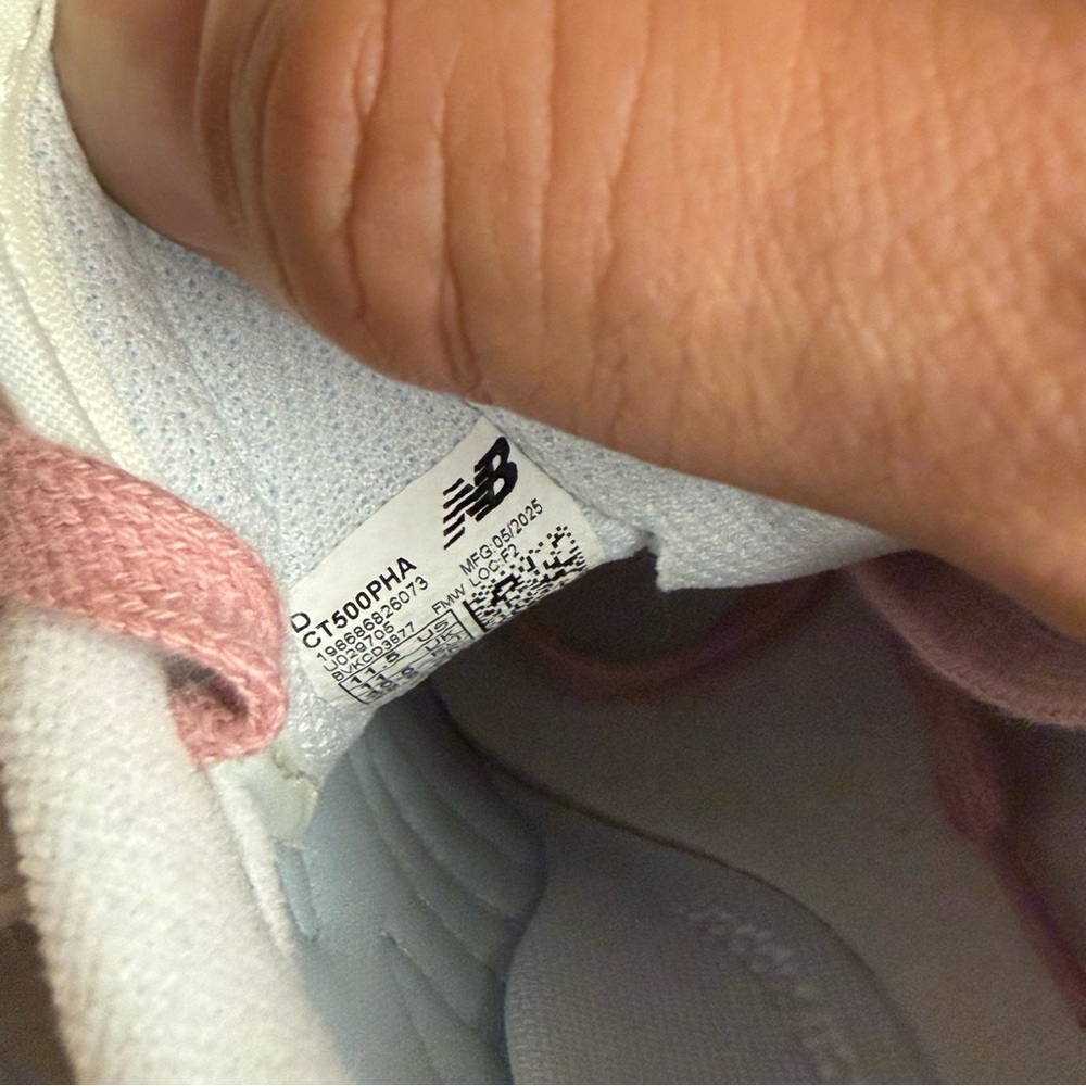 New Balance T500 Pink Taffy Blue Oyster Suede Sneakers Size 11.5 - Picture 9 of 10